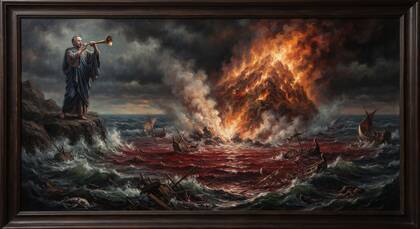 The Second Trumpet, a Burning Mountain in the Sea