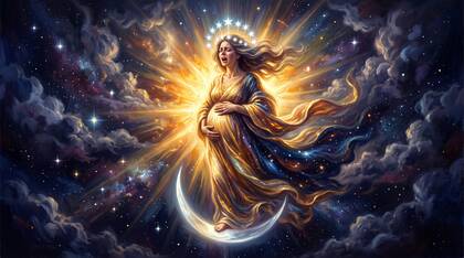The Woman Clothed with the Sun, in Labor