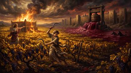 The Angel with the Sickle Gathers the Grapes of Wrath